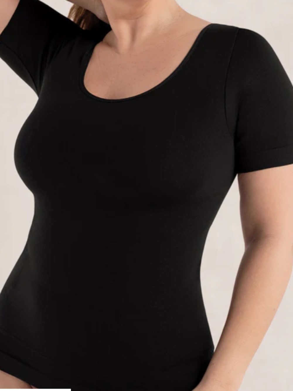 Shapermint Essentials All Day Short Sleeve Shaping T-Shirt Sz 3XL Black